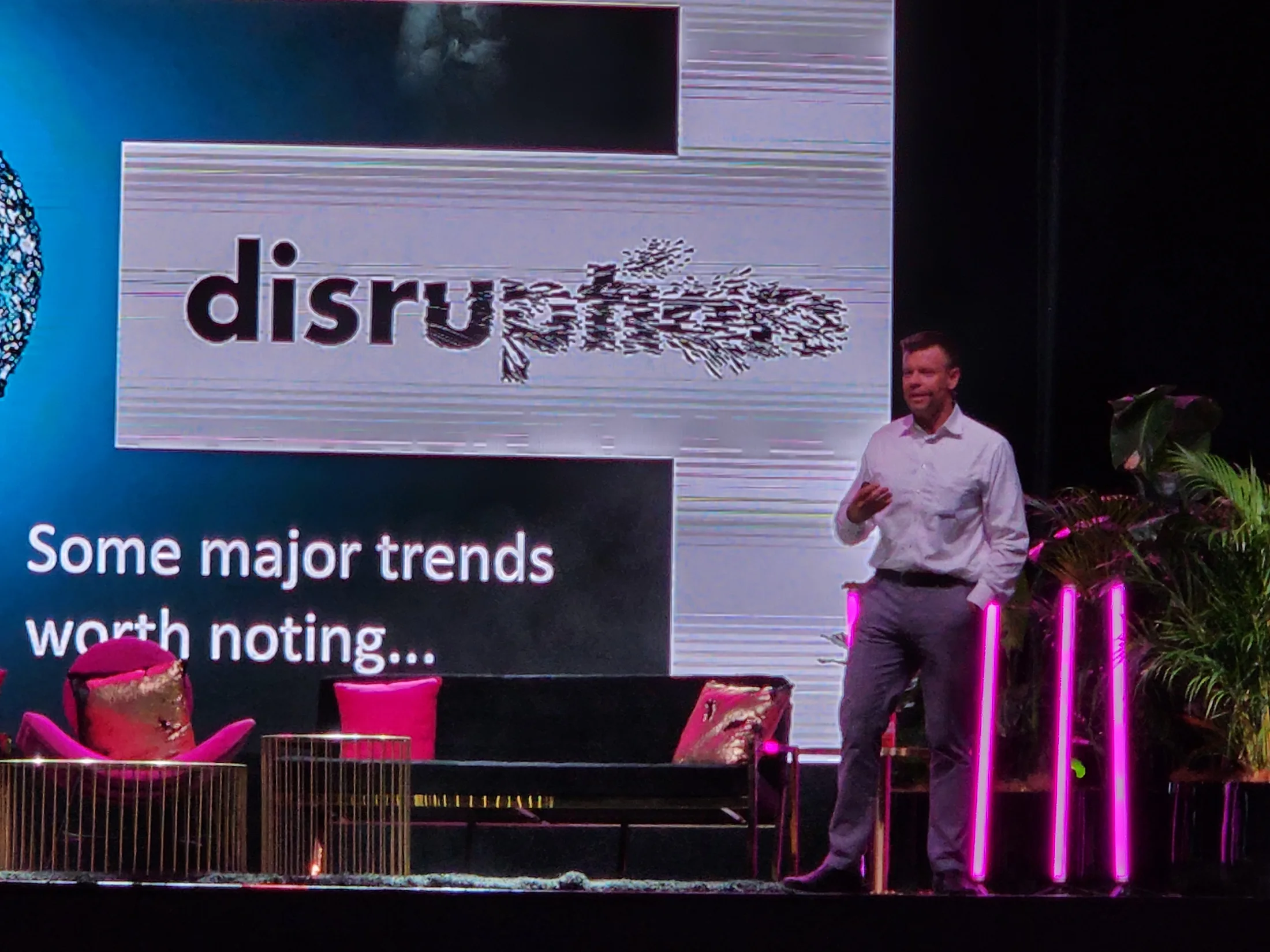 Matthew presenting a disruption keynote